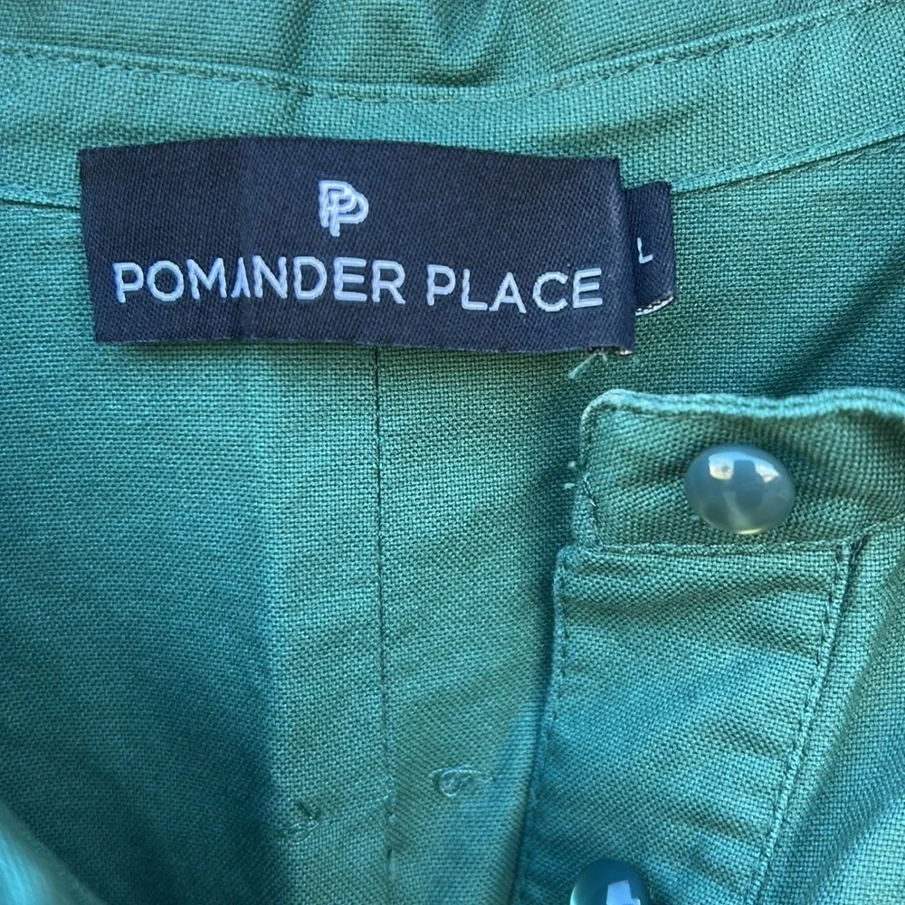 Tuckernuck Pomander Place Polly Shirt Dress Green Mini Length Resortwear Spring - Picture 7 of 11